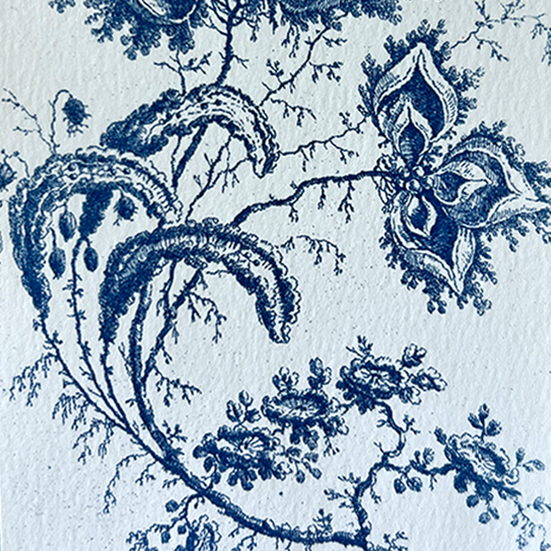 Embroidered Flowers | Cyanotype Print