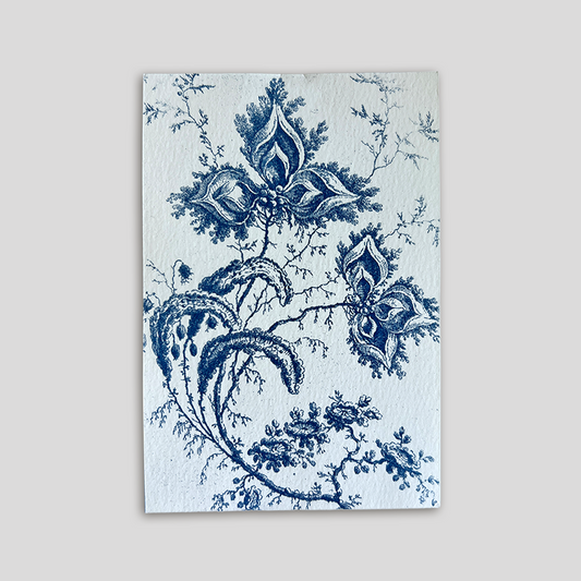 Embroidered Flowers | Cyanotype Print