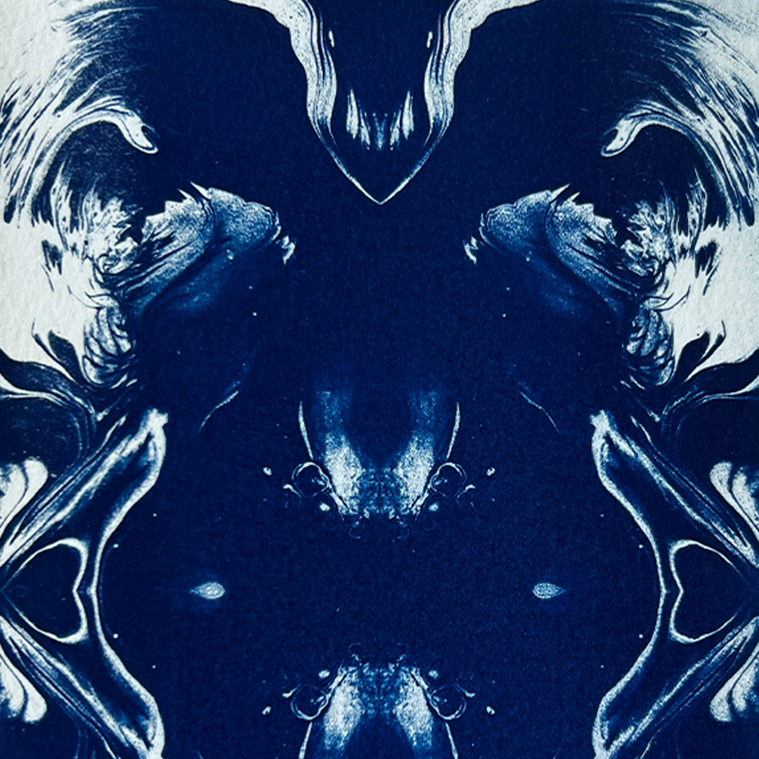 Mirrored Texture I | Cyanotype Print